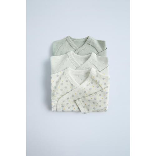 THREE-PACK OF PRINTED KIMONO BODYSUITS - Green | ZARA United States