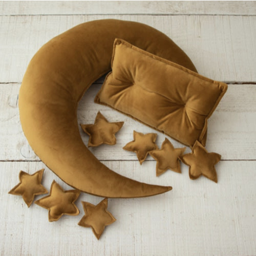 Honey Yellow | Moon with Stars | Newborn Photo Prop