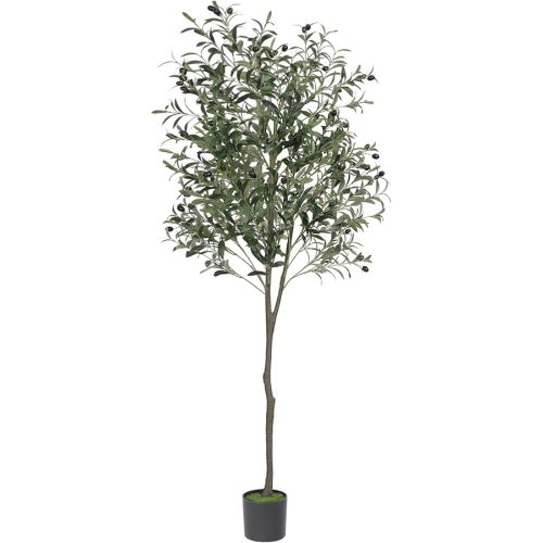 VIAGDO Artificial Olive Tree 6ft Tall Fake Potted Olive Silk Tree with Planter Large Faux Olive Branches and Fruits Artificial Tree for Home Office Living Room Decor Indoor, 1176 Leaves
