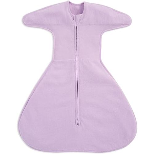HALO Sleepsack SwaddleStretch, Arms Up or Extended Arms, Newborn Baby Swaddle, 0 – 3 Months, 0.5 TOG, Lavender