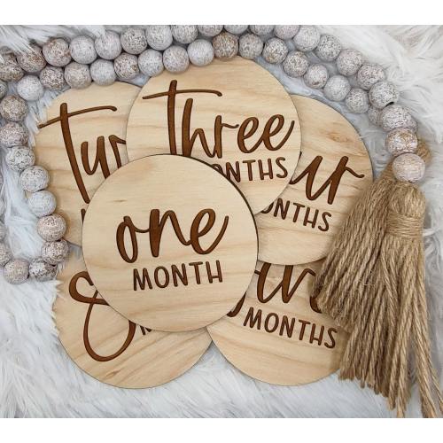 Baby Monthly Milestone cards, Baby Shower gift, New Mom Gift,  Baby Photo Prop, Newborn Photo Prop, Hospital Birth Sign, Disc Set