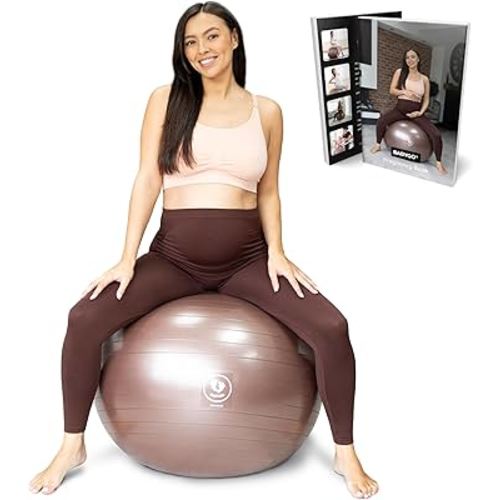 BABYGO® Birthing Ball for Pregnancy & Labor + Our Award Winning Book - Exercise, Birth & Recovery Plan, 5X Stronger Than a Yoga Ball with Eco Friendly Material