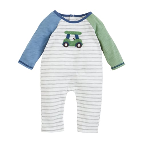 6-9 M: Crochet Golfcart Baby Bodysuit