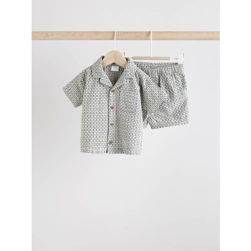 Monochrome 100% Cotton Baby Shirt and Shorts Set (0mths-2yrs)