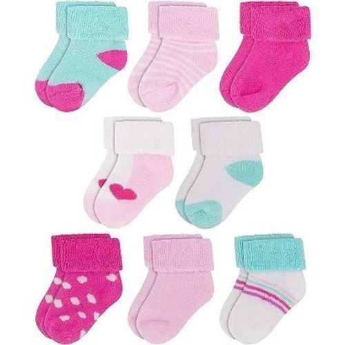 Rising Star Infant Socks for Baby Boys & Girls, Thick Cotton Terry Cuff Winter Warm Socks for Ages 6-12 months (Multicolor Girl)