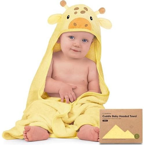 KeaBabies Baby Hooded Towel - Viscose Derived from Bamboo Baby Towel, Toddler Bath Towel, Infant Towels, Large Hooded Towel, Organic Baby Towels with Hood for Girls, Babies, Newborn Boys (Giraffe)