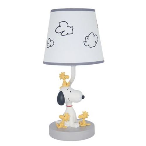 Lambs & Ivy Classic Snoopy & Friends White/gray Nursery Lamp With Shade & Bulb
