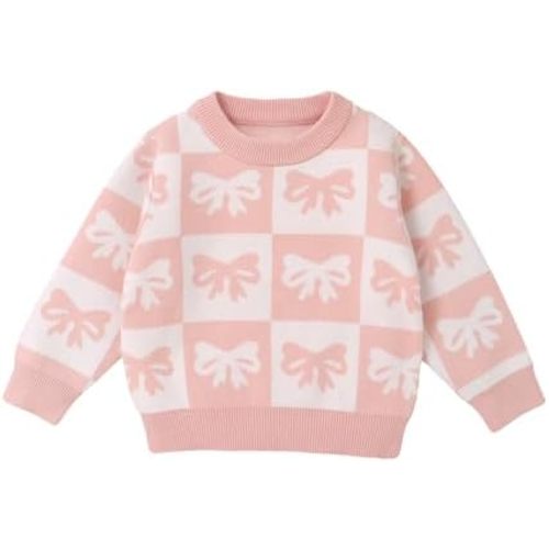 Toddler Baby Girl Chunky Sweater Cherry Embroidery Knit Sweater Pullover Crewneck Shirt Valentines Spring Clothes