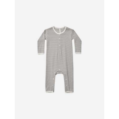 Ribbed Baby Jumpsuit || Lagoon Micro Stripe