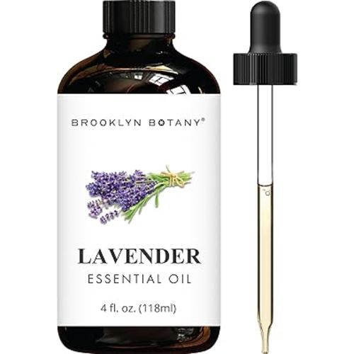 Brooklyn Botany Lavender Essential Oil - Huge 4 Fl Oz - 100% Pure and Natural - Premium Grade with Dropper - for Aromatherapy and Diffuser