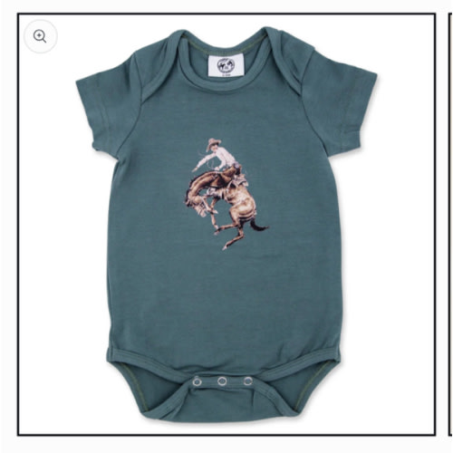 Teal Bronc Onesie – Cowkid Clothing Company