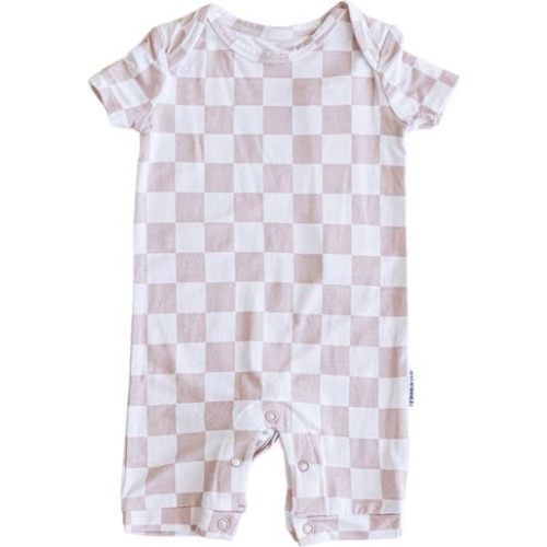 Checkered Snap Shortie Romper, 3-6M