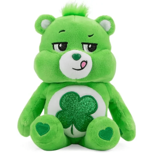 Care Bears 9" Bean Plush (Glitter Belly) - Good Luck Bear - Soft Huggable Material!
