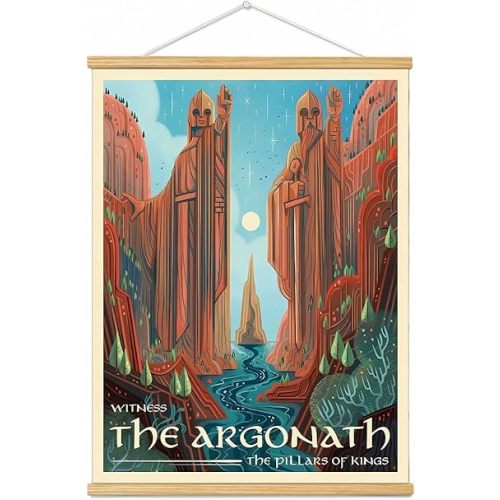 Meksular Middle Earth Landscape Wall Art Prints Canvas Painting Fantasy Posters, Wall Pictures, For Travel Gift, Office Home Decor Bedroom Living Room Wall Decor