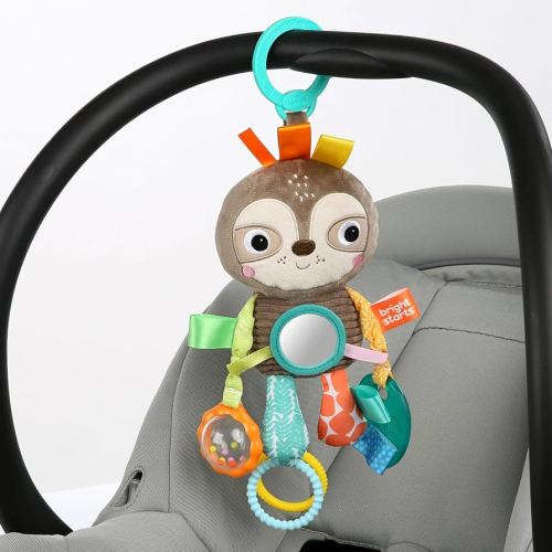 Amazon.com : Bright Starts Sloth Plush Playful Pals Take-Along BPA-Free Stroller Baby Toy, Age Newborn+ : Toys & Games