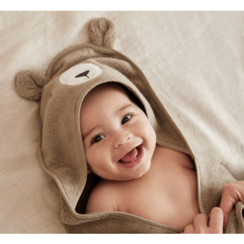 MORI Hooded Animal Baby Bath Towel - Bear, One Size