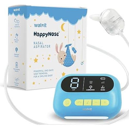 The ‘HappyNose’ Nasal Aspirator with 3X Greater Suction for Newborn Infant Baby Toddler Kids & Adults - Rechargeable Snot Booger Mucus Vacuum Device - Nose Sucker Machine