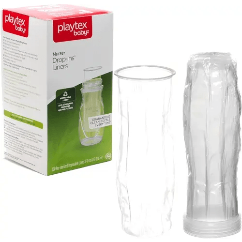 Playtex Baby Nurser Pre-Sterilized Disposable Drop-Ins Baby Bottle Liners, 8 Oz (100 Count), Anti-Colic, Gas Reduction, Easy to Clean, Closer to Breastfeeding, Perfect for Travel and On The Go