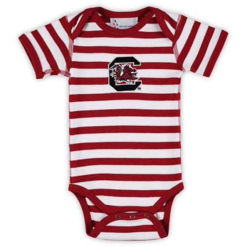 South Carolina Gamecocks Two Feet Ahead Newborn & Infant Stripe Shoulder Bodysuit - Garnet