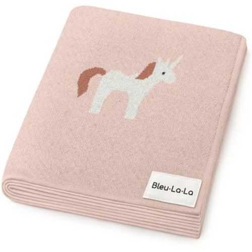 Bleu La La 100% Luxury Cotton Soft Knit Swaddle Baby Blanket for Blanket for Newborns and Infants Boys and Girls - Unicorn - Pink