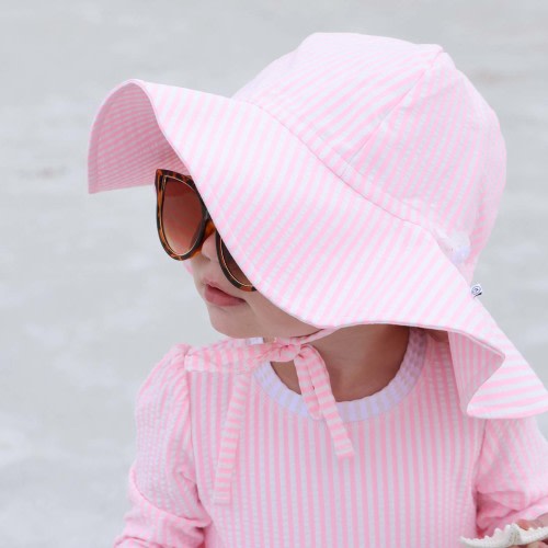 Printed Sun Hat | Seersucker Pink