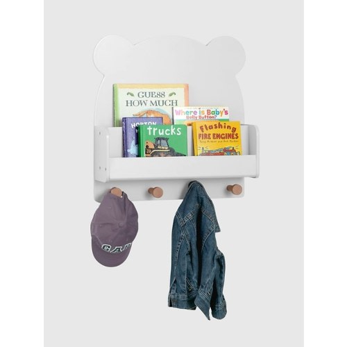 babyGap Brannan Bear Wall Shelf with 4 Hooks in white, size: One Size