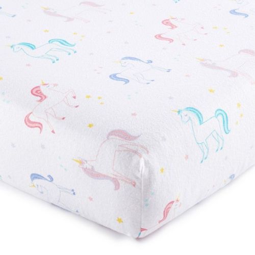 Wildkin Kids Unicorn 100% Cotton Flannel Fitted Crib Sheet