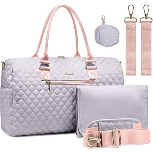 LOVEVOOK Diaper Bag Tote with Pacifier Case and Changing Pad, Large Capacity Mommy Bag for Hospital and Weekender Travel, Functional Baby Bags Newborn Baby Essential