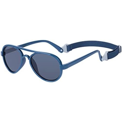 COCOSAND Baby Boys Girls Aviator Sunglasses with Strap Polarized Flexible Retro Pilot for Infants Toddler Age 0-24 Months