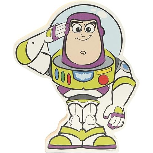 Disney Pixar Toy Story 2 Buzz Lightyear Shelf Sitter Decor - Chunky Wood Block Cutout for Home Decorating