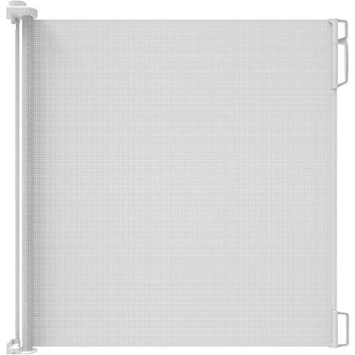 Retractable Baby Gate Perma Child Safety 41" Tall x 71” Wide, Mesh, For Stairs, Doorways, Dogs, Pets, Indoor, Outdoor, One-Handed Operation, Locking, Easy Install, Hardware Mount, White
