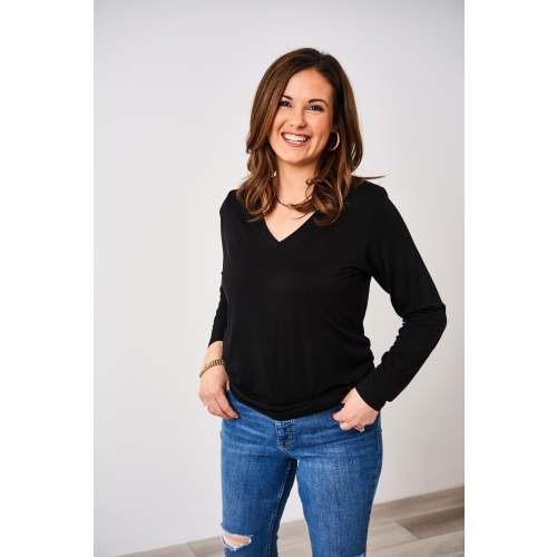 Latched Mama Go-To V-Neck Long Sleeve Nursing Top