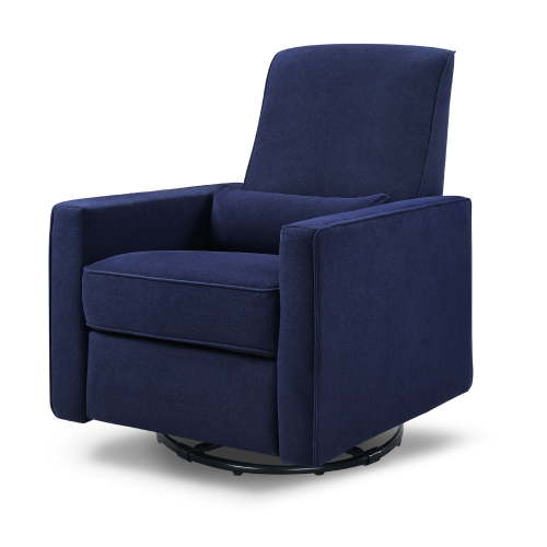 DaVinci Piper Kids Heathered Polyester 360 Swivel Motion Glider Rocking Chair, Navy