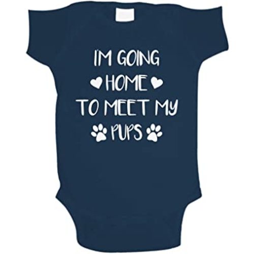 The Shirt Den I'm Going Home To Meet My Pups Custom Baby Bodysuit One Piece With Options Pup Pups Brother and Sister