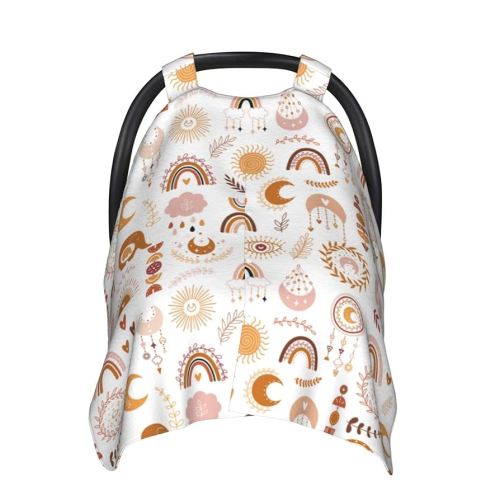 Boho Car Seat Cover for Baby in Winter Summer, Nursing Cover for Mom Boho Baby Stuff for Boys