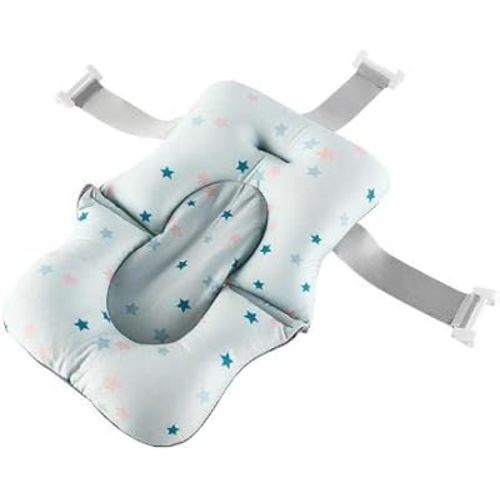 Baby Bath Cushion Pad Newborn Bathtub Mat Infant Bath Supporter Net Baby Bathtub Pillow Non-Slip Floating Bathing Tub Seat (Light Green, 28cm*43cm*26cm)