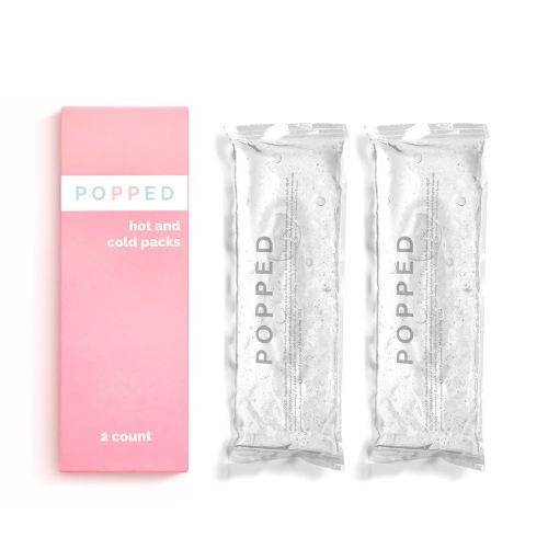 Popped Reusable Hot and Cold Packs (2 Count) | Made in The USA | Perineal Ice Packs, Cooling Pads for Postpartum Essentials | Gel Pack for Pain Relief, Hemorrhoids, and Cramping After Birth