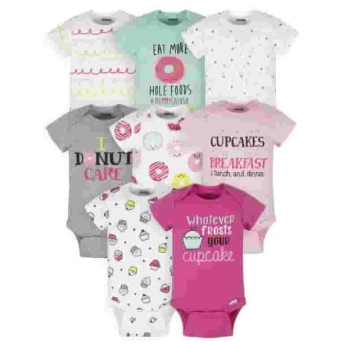 Onesies Brand Baby Girl Bodysuits, 8-Pack, Sizes Newborn - 12 Months