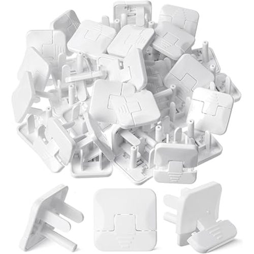 Bates- Outlet Covers Child Proof, 40 Pack, White, 3 Prong Outlet Covers