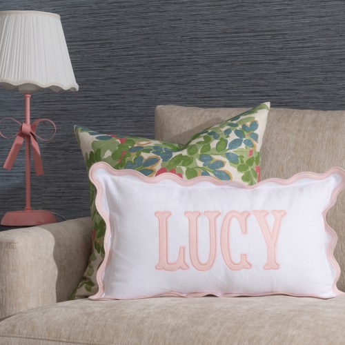 Light Pink x Baby Pink Rooney Monogram Pillow