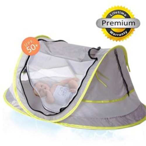 Portable Baby Beach Tent Pop Up Bed Lightweight Travel Crib Bed Outdoor Backpacking Tent - UPF 50+ Anti-UV - Sun Shelter for Infant