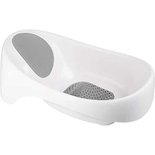Boon Soak 3 Stage Baby Bathtub - Baby Bath Tub with Three Support Positions for Newborn to Toddlers - Color Changing Drain Plug for Ideal Bath Temperature - Gray - Ages 0 to 18 Months and Up