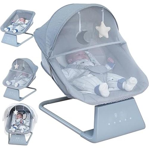 Baby Swing for Infants | Electric Baby Bouncer and Rocker with Large Screen, Remote Infant Swing for Boy Girl with Bluetooth, Swings for Infants to Toddler with 11 Lullabies, 5 Speeds