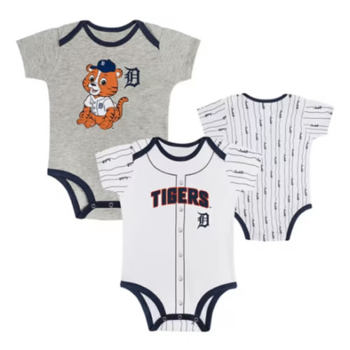 Detroit Tigers Baby HEATHERGREY On the Field One Piece Set