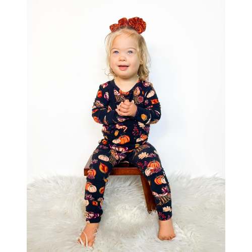 Change-A-Roo™ Front Opening Romper in OG Harvest Dragon