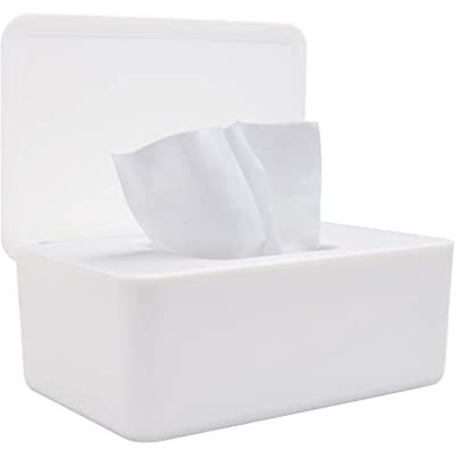 LEQXGO Baby Wipes Dispenser, Wipes Dispenser Baby Wipes Case, Baby Wipe Holder for Fresh Wipes, Non-Slip Wipes Case, Wipe Container with Sealing Design Lid (White)