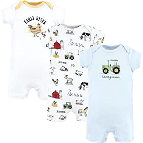Hudson Baby Unisex Cotton Rompers