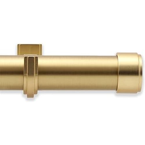 Luxury 3 ft Custom Curtain Rod – 1 1/4" Large Diameter – Premium Brackets & Endcaps – Nonadjustable Rods Connect for a Seamless Look – Brushed Gold Finish