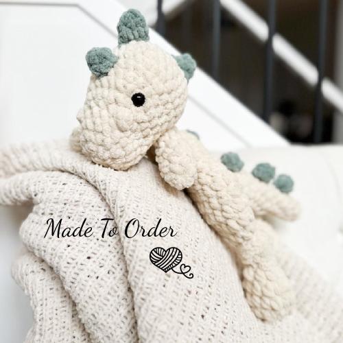 Dino Snuggle Buddy - Made To Order | Dino Lovey | Crochet Dino | Handmade Gifts