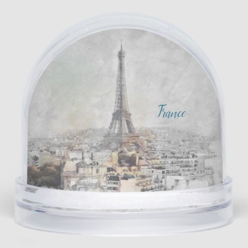 Romantic Eiffel Tower Paris Snow Globe – Vintage | Zazzle